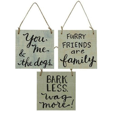 3 Set Doggie Sayings Sign Ornaments - The Fox Decor